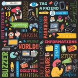 Big set of social media background doodle royalty free illustration Big set of social media background doodle royalty free illustration