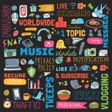 Big set of social media background doodle royalty free illustration Big set of social media background doodle royalty free illustration