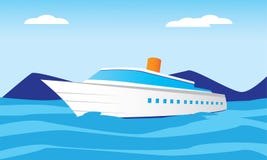 Big ship in the sea vector illustration Big ship in the sea vector illustration