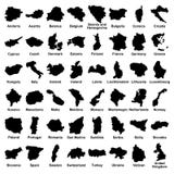 Big vector set of all Europe states, countries on white background. High detailed editable illustration of Europe maps. Royalty Free Stock Photography Big vector set of all Europe states, countries on white background. High detailed editable illustration of Europe maps. Royalty Free Stock Photography