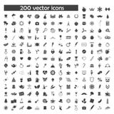 Big Vector Set Of 200 Object Icons Stock Photography
