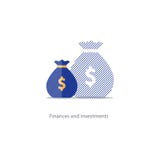 Bigger income, expenses inflation, compound interest growth, budget deficit icon vector illustration Bigger income, expenses inflation, compound interest growth, budget deficit icon vector illustration