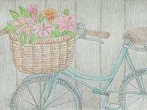 Bike with flowers Stock Photo