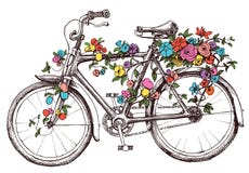 Bike with flowers royalty free illustration Bike with flowers royalty free illustration