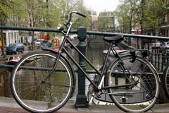 Bike On Amsterdam Canal Stock Photos Bike On Amsterdam Canal Stock Photos
