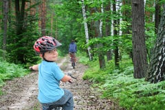 Bike trip through the forest
