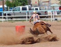 Bikini Barrel Racing Power Turn stock images Bikini Barrel Racing Power Turn stock images