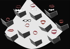 Bild av den roliga sjungande kören royaltyfri illustrationer Bild av den roliga sjungande kören royaltyfri illustrationer