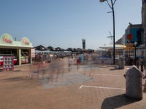 Bild som tas med en långsam slutare på i Blankenberge fotografering för bildbyråer Bild som tas med en långsam slutare på i Blankenberge fotografering för bildbyråer