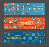Bilhetes do cartão da bandeira do cinema ajustados Vetor ilustração do vetor Bilhetes do cartão da bandeira do cinema ajustados Vetor ilustração do vetor