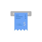 Bill, check, checkout, receipt, ticket two color blue and gray icon stock illustration Bill, check, checkout, receipt, ticket two color blue and gray icon stock illustration
