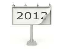 Billboard with 2012 New Year sign. Isolated on white stock illustration Billboard with 2012 New Year sign. Isolated on white stock illustration