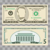 Billetes de banco del dólar, nosotros cuentas de dinero de la moneda stock de ilustración Billetes de banco del dólar, nosotros cuentas de dinero de la moneda stock de ilustración