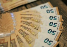 50 billetes de banco de los euros fotografía de archivo 50 billetes de banco de los euros fotografía de archivo