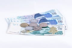 Billetes y monedas de la moneda de Paquistán fotografía de archivo Billetes y monedas de la moneda de Paquistán fotografía de archivo