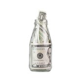Billets d'un dollar dans le pot en verre d'isolement sur le fond blanc Photos libres de droits Billets d'un dollar dans le pot en verre d'isolement sur le fond blanc Photos libres de droits
