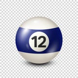 Billiard,blue pool ball with number 12.Snooker. Transparent background.Vector illustration. vector illustration Billiard,blue pool ball with number 12.Snooker. Transparent background.Vector illustration. vector illustration