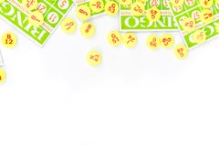 Bingo card arrange with number chip Royalty Free Stock Photography Bingo card arrange with number chip Royalty Free Stock Photography