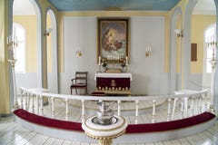 Binnenlandse Qaqartoq-Kerk, Groenland stock afbeelding Binnenlandse Qaqartoq-Kerk, Groenland stock afbeelding