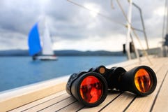 Binocular on the deck of yacht royalty free stock images Binocular on the deck of yacht royalty free stock images