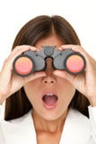 Binoculars Woman Looking Surprised Royalty Free Stock Images Binoculars Woman Looking Surprised Royalty Free Stock Images