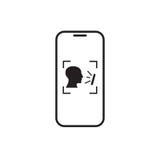 Biometric person för scanning för IDSmart telefon, begrepp för system för framsidaerkännande vektor illustrationer Biometric person för scanning för IDSmart telefon, begrepp för system för framsidaerkännande vektor illustrationer