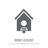 Bird house icon. Trendy Bird house logo concept on white backgro vector illustration Bird house icon. Trendy Bird house logo concept on white backgro vector illustration