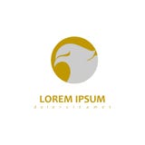 Hawk logo icon design with gold and white colors royalty free illustration Hawk logo icon design with gold and white colors royalty free illustration