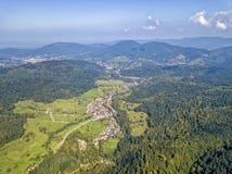 Bird& x27;s eye view of MALSCHBACH. The bird& x27;s eye view of the MALSCHBACH town of Germany in September 2017 Royalty Free Stock Image Bird& x27;s eye view of MALSCHBACH. The bird& x27;s eye view of the MALSCHBACH town of Germany in September 2017 Royalty Free Stock Image