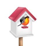 Birdhouse With Bird Stock Photography Birdhouse With Bird Stock Photography