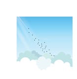 Birds flying high in the sky vector illustration Birds flying high in the sky vector illustration