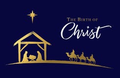 The birth of Christ, Nativity scene of baby Jesus in the manger