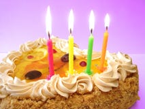 Birthday Cake And Candles Royalty Free Stock Photography
