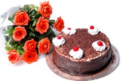 Birthday cake and flowers