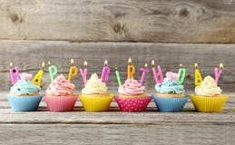 Birthday Cupcakes Royalty Free Stock Photos Birthday Cupcakes Royalty Free Stock Photos