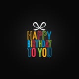 Birthday Gift Box Logo Design. Happy Birthday To You Background Royalty Free Stock Images