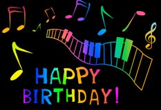 Happy Birthday Art Music Card Stock Vector - Illustration of ...
