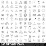 100 birthday icons set, outline style. 100 birthday set in outline style for any design illustration stock illustration 100 birthday icons set, outline style. 100 birthday set in outline style for any design illustration stock illustration