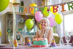 Birthday woman at home royalty free stock image Birthday woman at home royalty free stock image