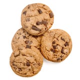 Biscuits de puce de chocolat d'isolement sur le fond blanc Fin faite maison douce de pâtisserie Vue sup?rieure photo libre de droits Biscuits de puce de chocolat d'isolement sur le fond blanc Fin faite maison douce de pâtisserie Vue sup?rieure photo libre de droits