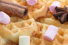 Biscuits en forme de coeur sur un fond en bois, avec de la cannelle, l'anis et la guimauve images stock Biscuits en forme de coeur sur un fond en bois, avec de la cannelle, l'anis et la guimauve images stock