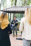 A handsome man performs. stock image A handsome man performs. stock image
