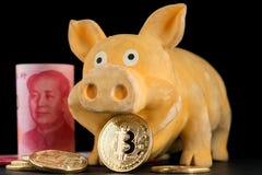 Bitcoin Chinese new year concept. Chinese New Year Cocept Red Envelope stock image Bitcoin Chinese new year concept. Chinese New Year Cocept Red Envelope stock image