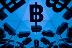 Bitcoin Currency Symbol With Many Mirroring Images of Itself royalty free illustration Bitcoin Currency Symbol With Many Mirroring Images of Itself royalty free illustration
