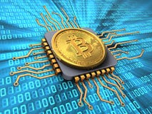bitcoin 3d med CPU vektor illustrationer bitcoin 3d med CPU vektor illustrationer