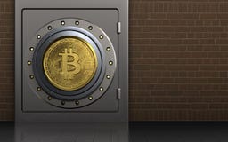 bitcoin 3d sicheres Safe stock abbildung bitcoin 3d sicheres Safe stock abbildung