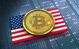 bitcoin 3d USA-Flagge vektor abbildung bitcoin 3d USA-Flagge vektor abbildung