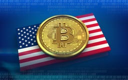 bitcoin 3d USA-Flagge vektor abbildung bitcoin 3d USA-Flagge vektor abbildung