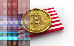 bitcoin 3d USA-Flagge stock abbildung bitcoin 3d USA-Flagge stock abbildung