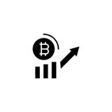 Bitcoin demand increase black icon concept. Bitcoin demand increase flat vector symbol, sign, illustration. stock illustration Bitcoin demand increase black icon concept. Bitcoin demand increase flat vector symbol, sign, illustration. stock illustration